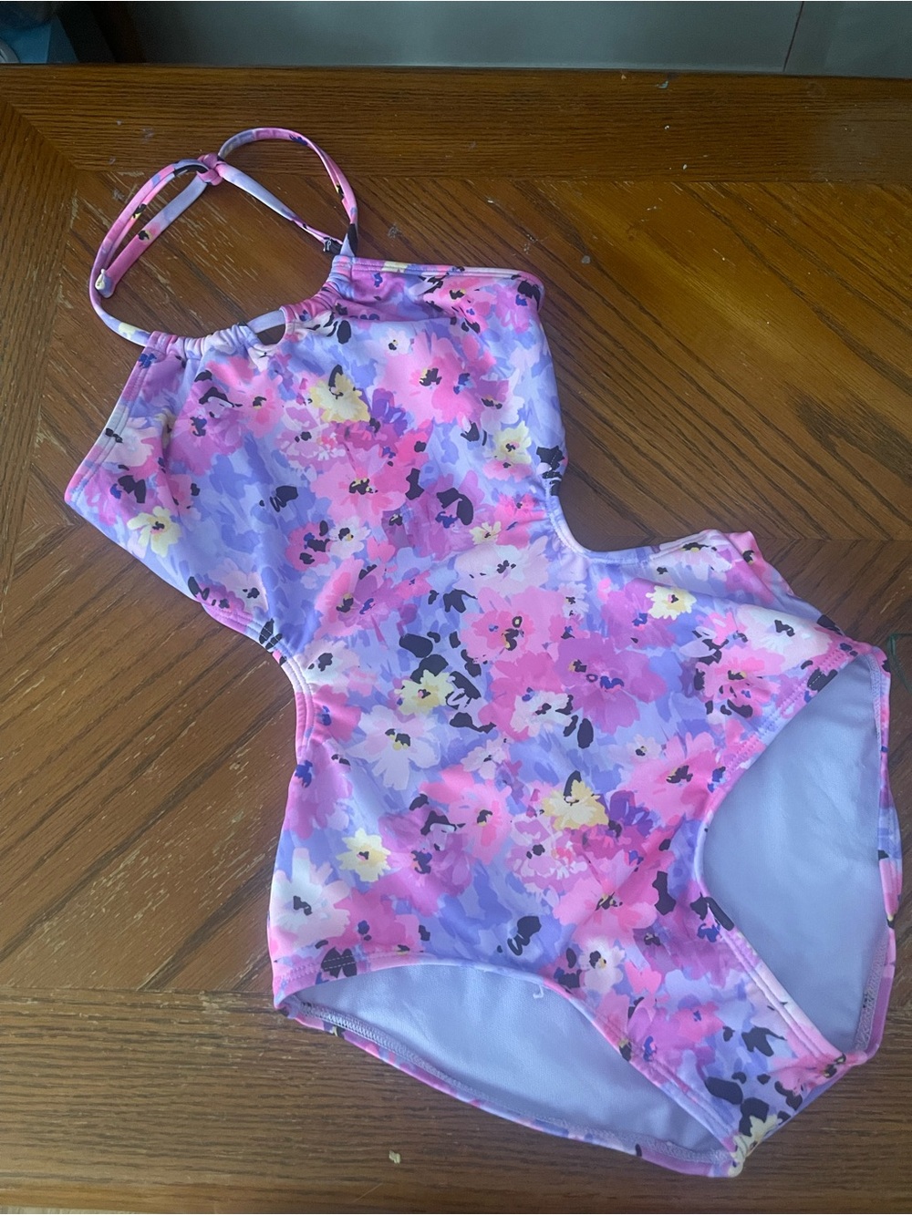 art class Pink & Purple Floral Halter One-Piece Swimsuit
